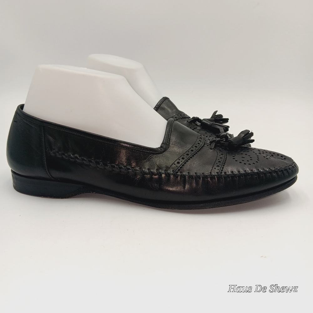 Mezlan Leather Tassel Loafer Shoes - Men's Size 8.5